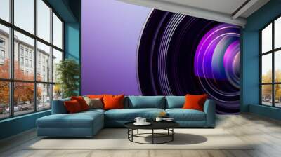 The camera lens with purple backlight.  Wall mural